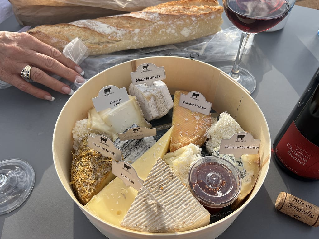 A box of French cheese